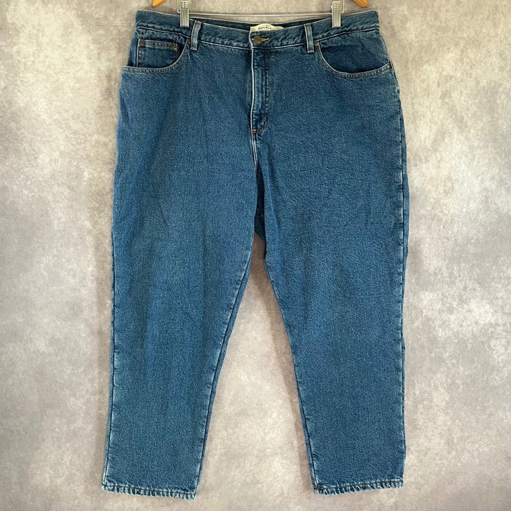 L.L. Bean Double L Jeans Womens 20W Blue Fleece Lined Relaxed Fit High Rise